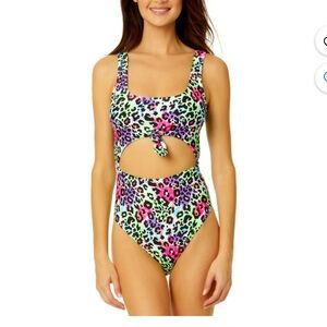 Women's Leopard Love Printed Cut-Out One-Piece Swimsuit